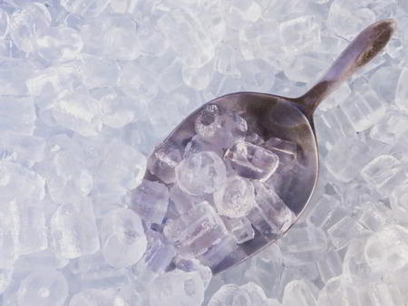 Close Up Of Ice Cubes With Scoop
