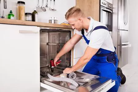 Sparkle Appliance Technician Working On Fargo Dishwasher Repair